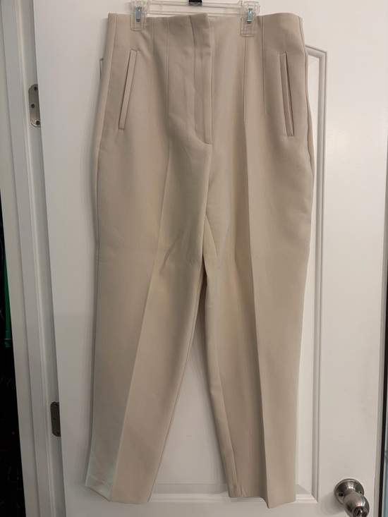 Zara Pants - Zara Cream High-Waist Tailored Trousers